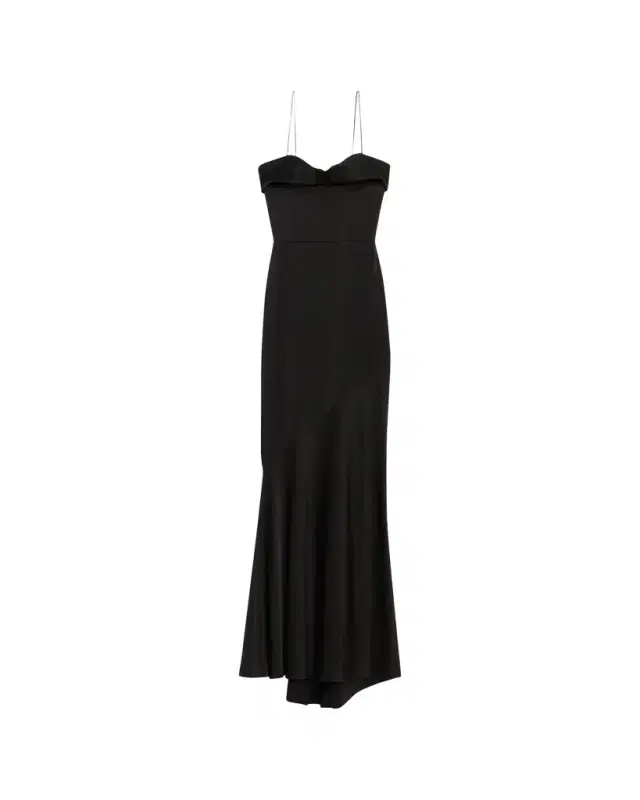Cupped Draped Satin Gown
