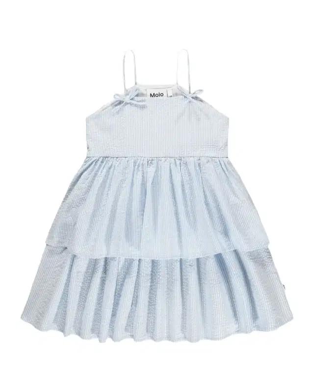 Molo Girl's Chelsea Tiered Seersucker Dress