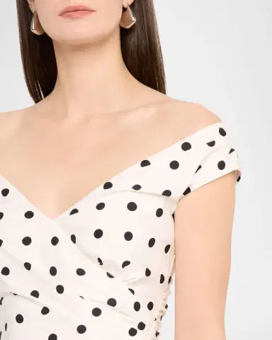 Self-Portrait Polka-Dot Cotton Midi Dress | Thumbnail 5