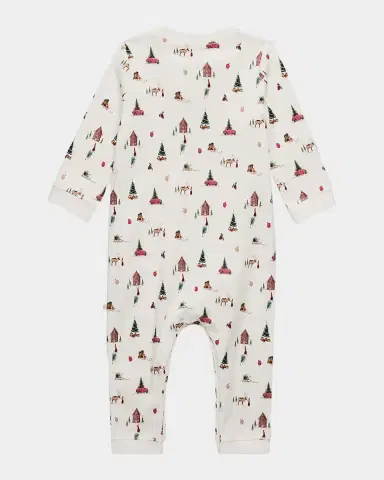 Marie Chantal Kid's Dan Little Chrismas Romper, Size NB-24M | Thumbnail 2 Marie Chantal Kid's Dan Little Chrismas Romper, Size NB-24M | Thumbnail 2