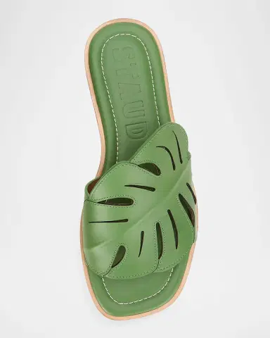 STAUD Palm Leather Flat Slide Sandals | Thumbnail 4