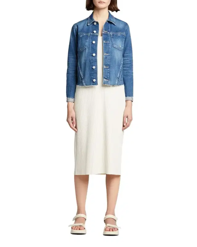 L'Agence Janelle Slim Raw-Edge Jacket