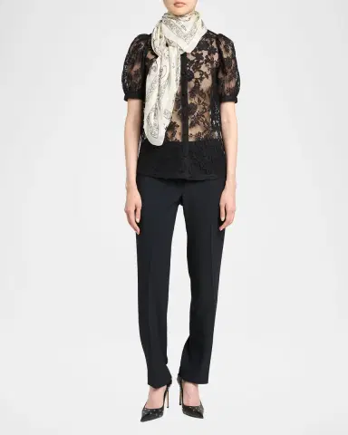 Alexander McQueen Skull Chiffon Scarf | Thumbnail 2 Alexander McQueen Skull Chiffon Scarf | Thumbnail 2