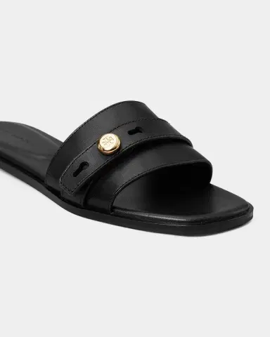 Tory Burch Romy Leather Slide Sandals | Thumbnail 3 Tory Burch Romy Leather Slide Sandals | Thumbnail 3
