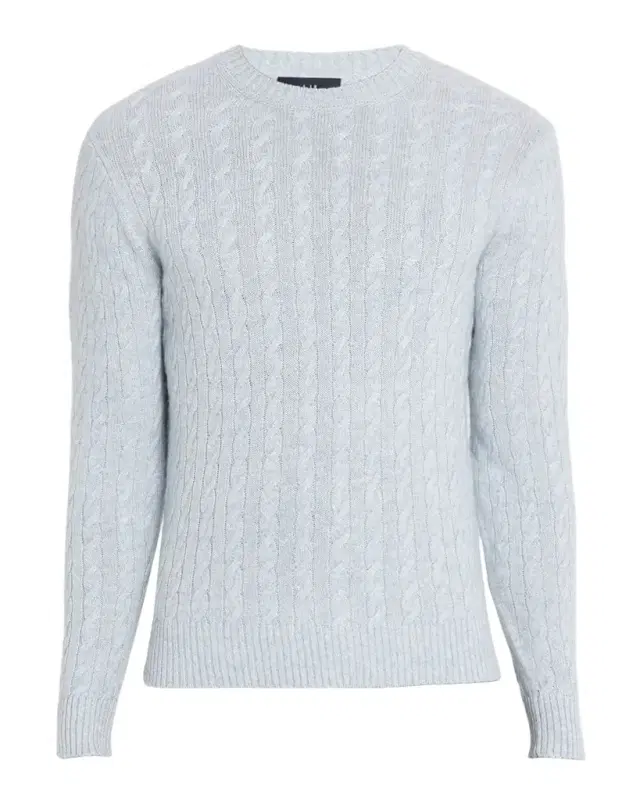 dunhill Men 's Cashmere and Linen Cable-Rib Crewneck Sweater