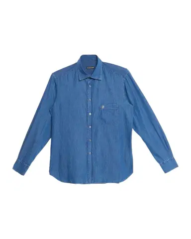 Stefano Ricci Men's Denim Snap-Front Button-Down Shirt | Thumbnail 1
