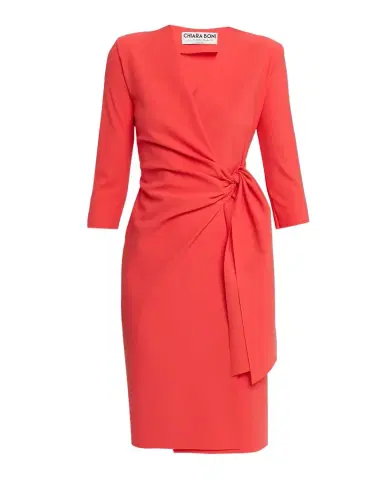 Chiara Boni La Petite Robe Bozena Draped Wrap-Front Dress | Thumbnail 1 Chiara Boni La Petite Robe Bozena Draped Wrap-Front Dress | Thumbnail 1