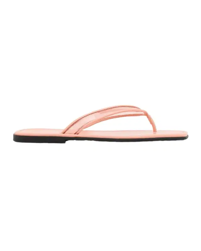 Clea Leather-Trimmed Jelly Thong Sandals