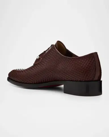 Christian Louboutin Men's Chambeliss Braided Leather Derby Shoes | Thumbnail 4 Christian Louboutin Men's Chambeliss Braided Leather Derby Shoes | Thumbnail 4