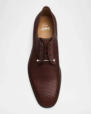 Christian Louboutin Men's Chambeliss Braided Leather Derby Shoes | Thumbnail 6 Christian Louboutin Men's Chambeliss Braided Leather Derby Shoes | Thumbnail 6