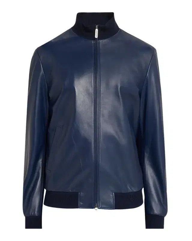 Stefano Ricci Men 's Leather Knit-Trim Full-Zip Blouson