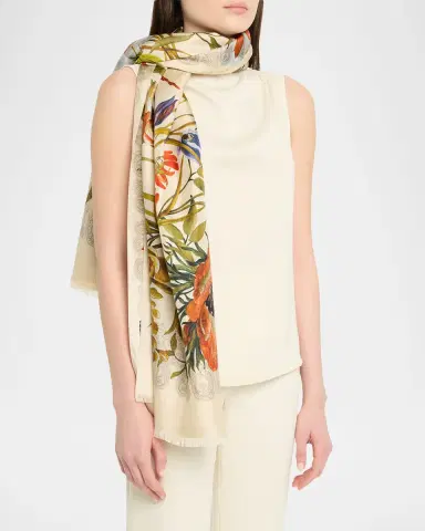 Etro Bohemian Print Cotton & Silk Scarf | Thumbnail 3