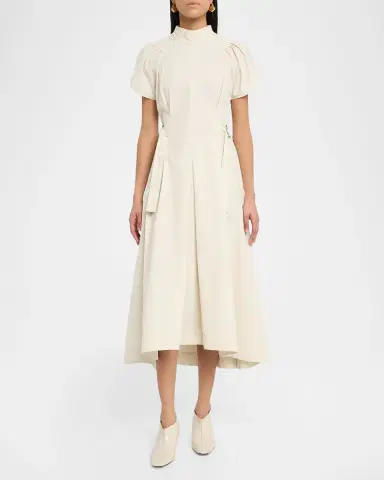3.1 Phillip Lim A-Line Tulip-Sleeve Midi Dress | Thumbnail 2
