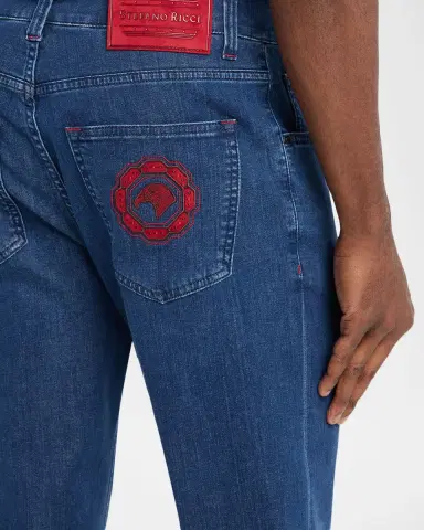 Stefano Ricci Men's Cotton-Blend Skinny Jeans | Thumbnail 5
