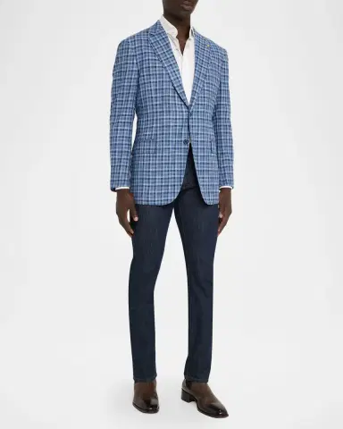 Stefano Ricci Men's Wool, Silk and Cotton Check Sport Coat | Thumbnail 2