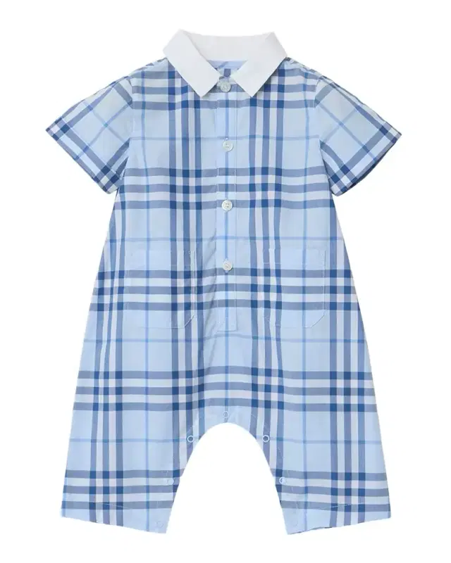 Burberry Boy 's Check Cotton Playsuit, Size 1M-18M