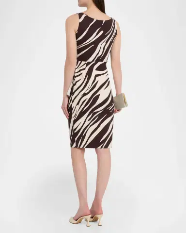 Chiara Boni La Petite Robe Charisse Pleated Animal-Print Dress | Thumbnail 3 Chiara Boni La Petite Robe Charisse Pleated Animal-Print Dress | Thumbnail 3