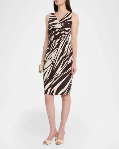 Chiara Boni La Petite Robe Charisse Pleated Animal-Print Dress | Thumbnail 4 Chiara Boni La Petite Robe Charisse Pleated Animal-Print Dress | Thumbnail 4
