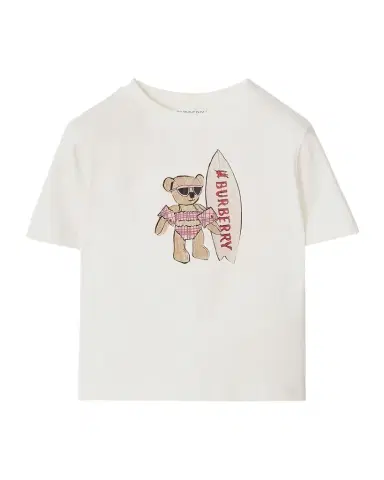 Burberry Girl's Surfer Bear Cotton T-Shirt, Size 6M-3 | Thumbnail 1