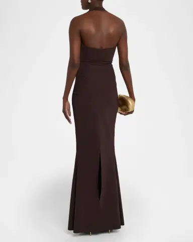Chiara Boni La Petite Robe Yanar Beaded Mermaid Halter Gown | Thumbnail 3 Chiara Boni La Petite Robe Yanar Beaded Mermaid Halter Gown | Thumbnail 3