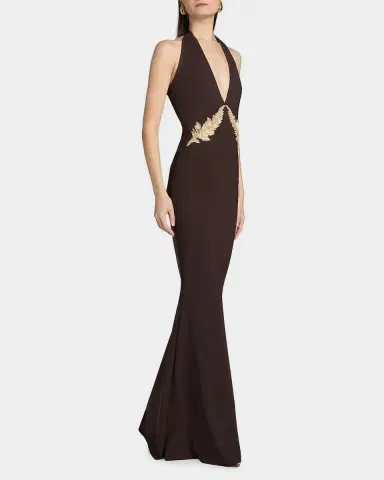 Chiara Boni La Petite Robe Yanar Beaded Mermaid Halter Gown | Thumbnail 7 Chiara Boni La Petite Robe Yanar Beaded Mermaid Halter Gown | Thumbnail 7