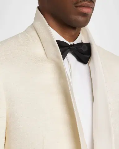 Stefano Ricci Men's Textured Linen Silk-Shawl Lapel Evening Jacket | Thumbnail 7 Stefano Ricci Men's Textured Linen Silk-Shawl Lapel Evening Jacket | Thumbnail 7