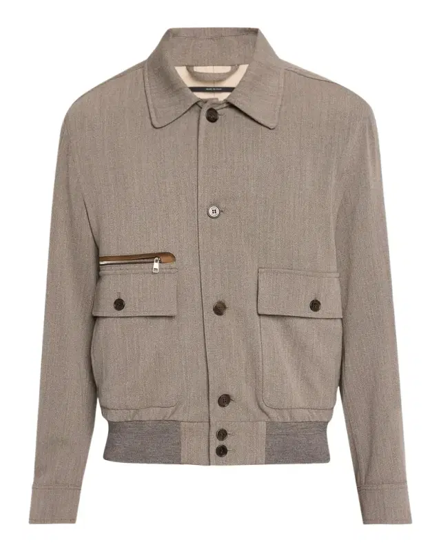 dunhill Men's Super 120S Wool Bomber Jacket