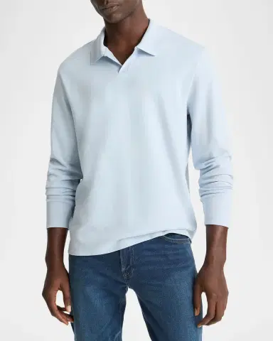 Vince Men 's Milano Pima Cotton-Blend Johnny-Collar Polo Shirt | Thumbnail 3 Vince Men 's Milano Pima Cotton-Blend Johnny-Collar Polo Shirt | Thumbnail 3