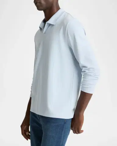 Vince Men 's Milano Pima Cotton-Blend Johnny-Collar Polo Shirt | Thumbnail 4 Vince Men 's Milano Pima Cotton-Blend Johnny-Collar Polo Shirt | Thumbnail 4