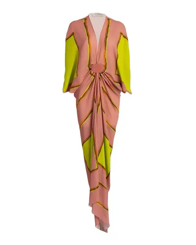 Silvia Tcherassi Fiore Gathered Maxi Tunic Dress