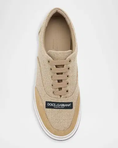 Dolce & Gabbana Men's DG Sailing Linen Low-Top Sneakers | Thumbnail 4