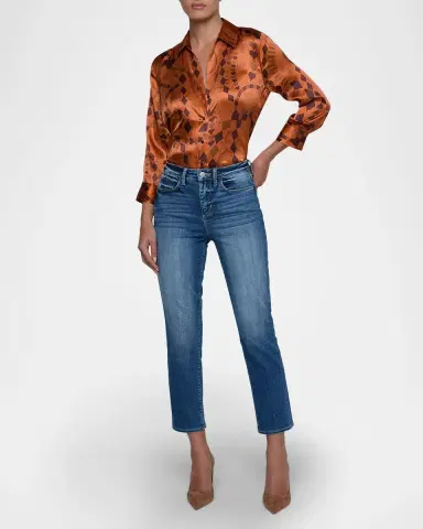 L 'AGENCE Celestia Straight Cropped Jeans | Thumbnail 2