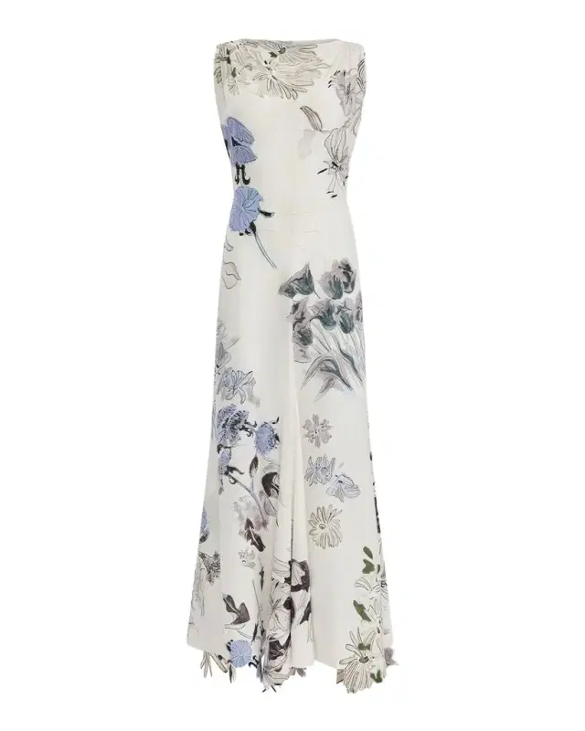 Carrol Floral Silk Midi Dress