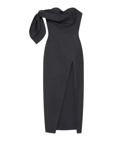 Givenchy Strapless Bow Bustier Slit Midi Dress | Thumbnail 1