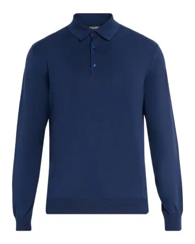 Stefano Ricci Men's Silk Knit Long-Sleeve Polo Shirt | Thumbnail 1