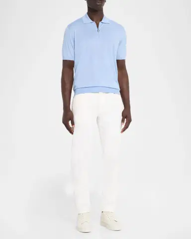 Stefano Ricci Men's Cashmere, Wool and Silk Quarter-Zip Polo Shirt | Thumbnail 2 Stefano Ricci Men's Cashmere, Wool and Silk Quarter-Zip Polo Shirt | Thumbnail 2