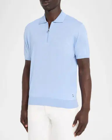 Stefano Ricci Men's Cashmere, Wool and Silk Quarter-Zip Polo Shirt | Thumbnail 4 Stefano Ricci Men's Cashmere, Wool and Silk Quarter-Zip Polo Shirt | Thumbnail 4