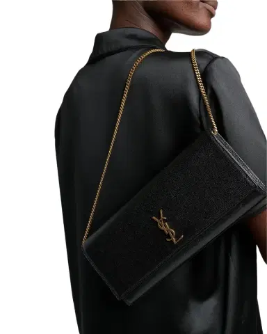 Saint Laurent Kate YSL Pebbled Leather Clutch Bag | Thumbnail 1 Saint Laurent Kate YSL Pebbled Leather Clutch Bag | Thumbnail 1