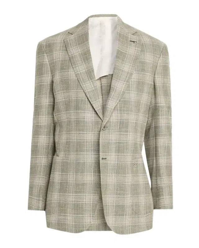 Stefano Ricci Men 's Wool, Silk and Cotton Glen Plaid Sport Coat