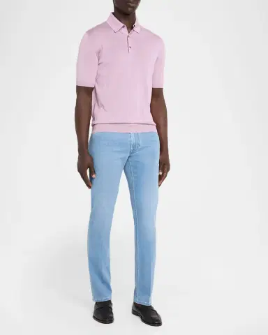 Stefano Ricci Men's Silk Knit Polo Shirt | Thumbnail 2