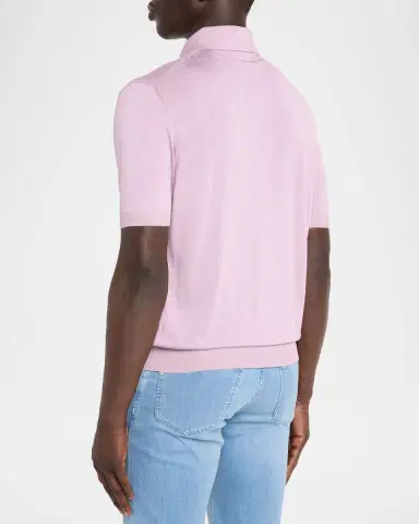 Stefano Ricci Men's Silk Knit Polo Shirt | Thumbnail 3