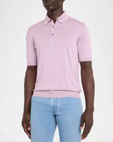 Stefano Ricci Men's Silk Knit Polo Shirt | Thumbnail 4