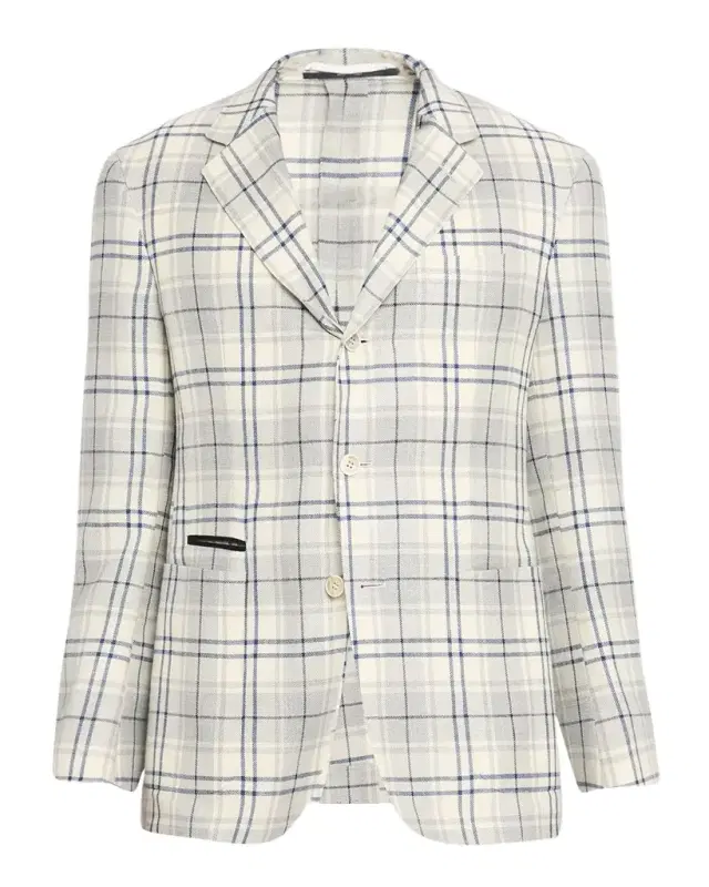 dunhill Men 's Wool and Linen Tattersall Check Single-Breasted Sport Coat