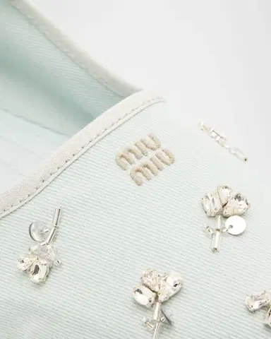 Miu Miu Embellished Canvas Mary Jane Ballerina Flats | Thumbnail 5 Miu Miu Embellished Canvas Mary Jane Ballerina Flats | Thumbnail 5