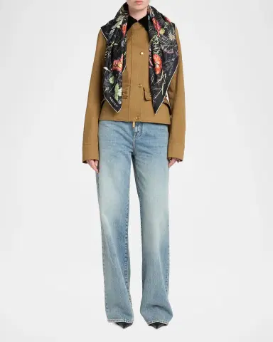 Alexander McQueen Spider Floral Silk Twill Scarf | Thumbnail 2 Alexander McQueen Spider Floral Silk Twill Scarf | Thumbnail 2