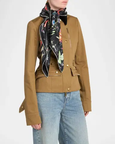 Alexander McQueen Spider Floral Silk Twill Scarf | Thumbnail 3 Alexander McQueen Spider Floral Silk Twill Scarf | Thumbnail 3