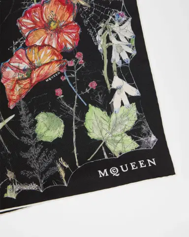 Alexander McQueen Spider Floral Silk Twill Scarf | Thumbnail 4 Alexander McQueen Spider Floral Silk Twill Scarf | Thumbnail 4