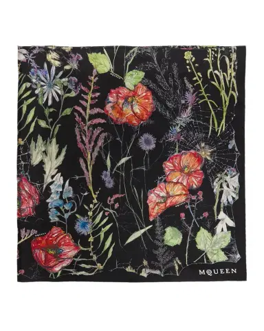 Alexander McQueen Spider Floral Silk Twill Scarf | Thumbnail 1 Alexander McQueen Spider Floral Silk Twill Scarf | Thumbnail 1