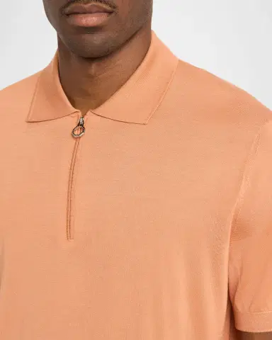 Stefano Ricci Men's Cashmere, Wool and Silk Quarter-Zip Polo Shirt | Thumbnail 5