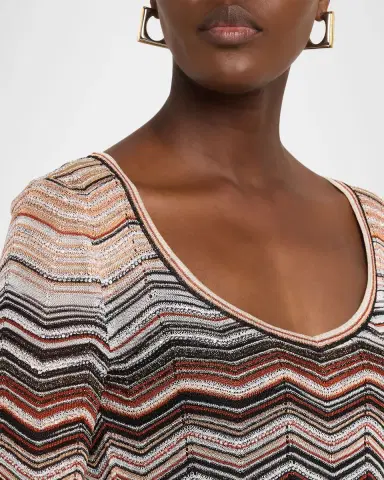 Missoni Paillette Chevron Knit Long-Sleeve Mini Dress | Thumbnail 5 Missoni Paillette Chevron Knit Long-Sleeve Mini Dress | Thumbnail 5